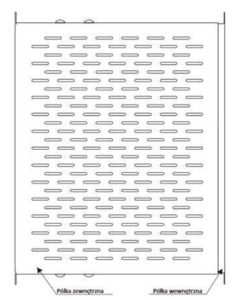 Półka rozsuwana - rys. techniczny